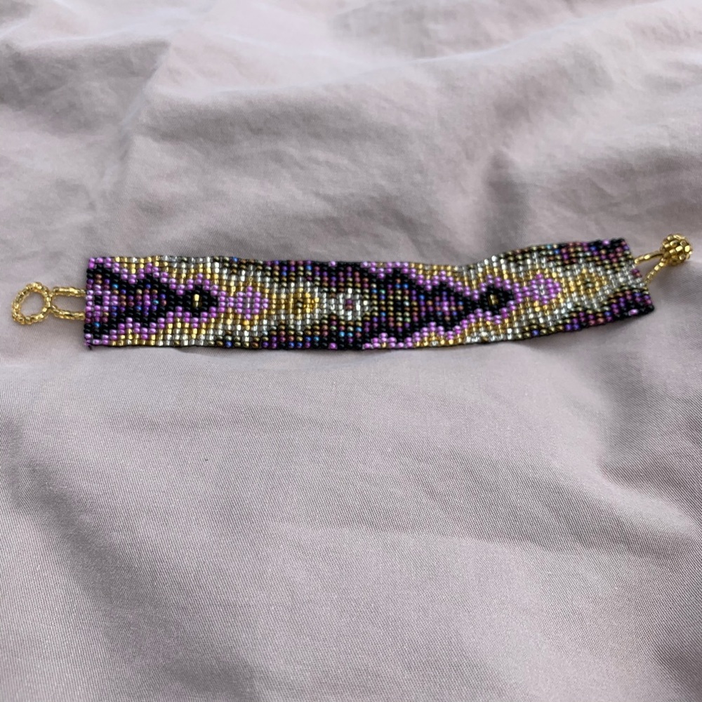 Hand-beaded flat Oaxaca, Mexico bracelet